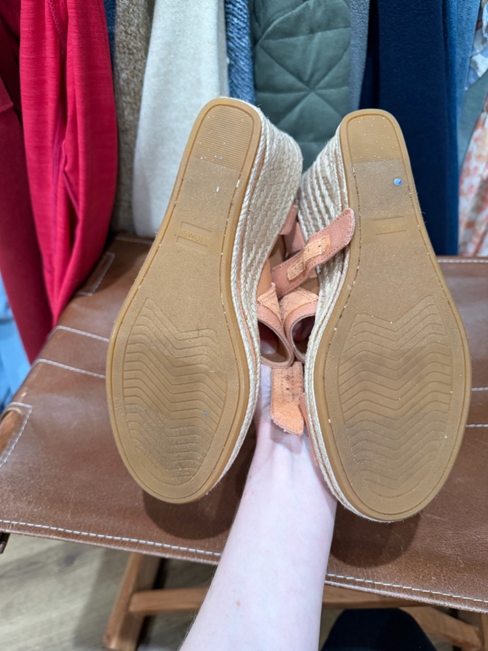 TOMS Women's Blush Braided Strap Espadrille Wedges - Picture 7 of 7